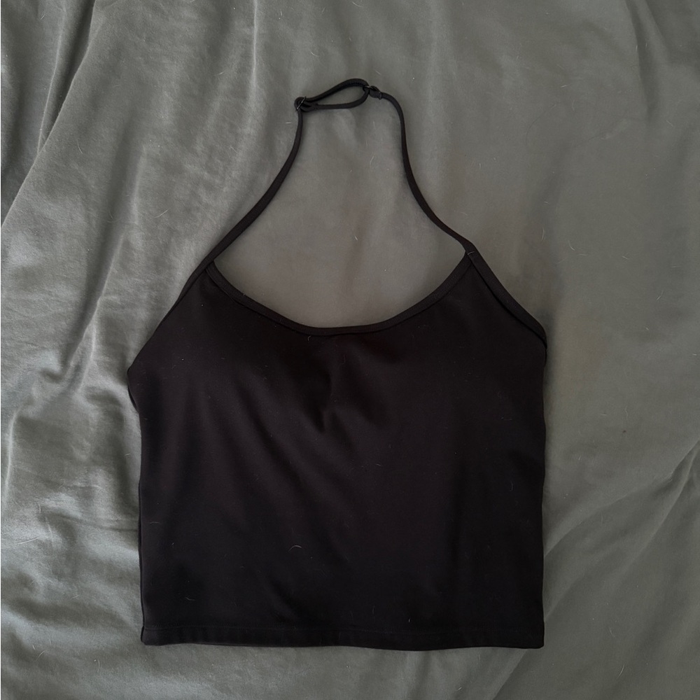 White Fox Boutique Black Halter Crop Top